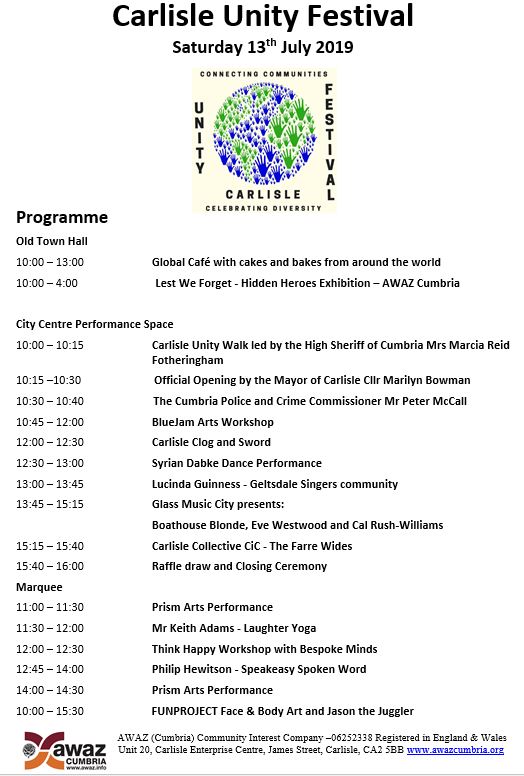Carlisle Unity Festival 2019 Programme