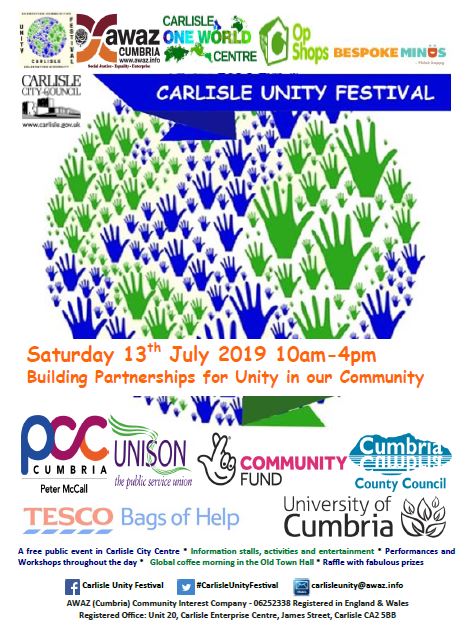 Carlisle Unity Festival 2019 flyer