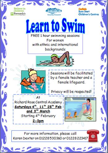 Free 1 Hour Swimming Lessons for BME women